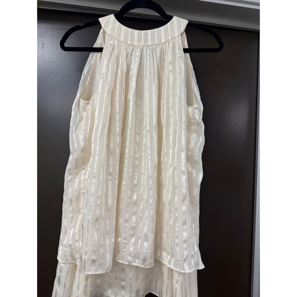 Anne Fontaine Cream 100% Silk Striped Halter Top Blouse - Size 38 (USβ 6)